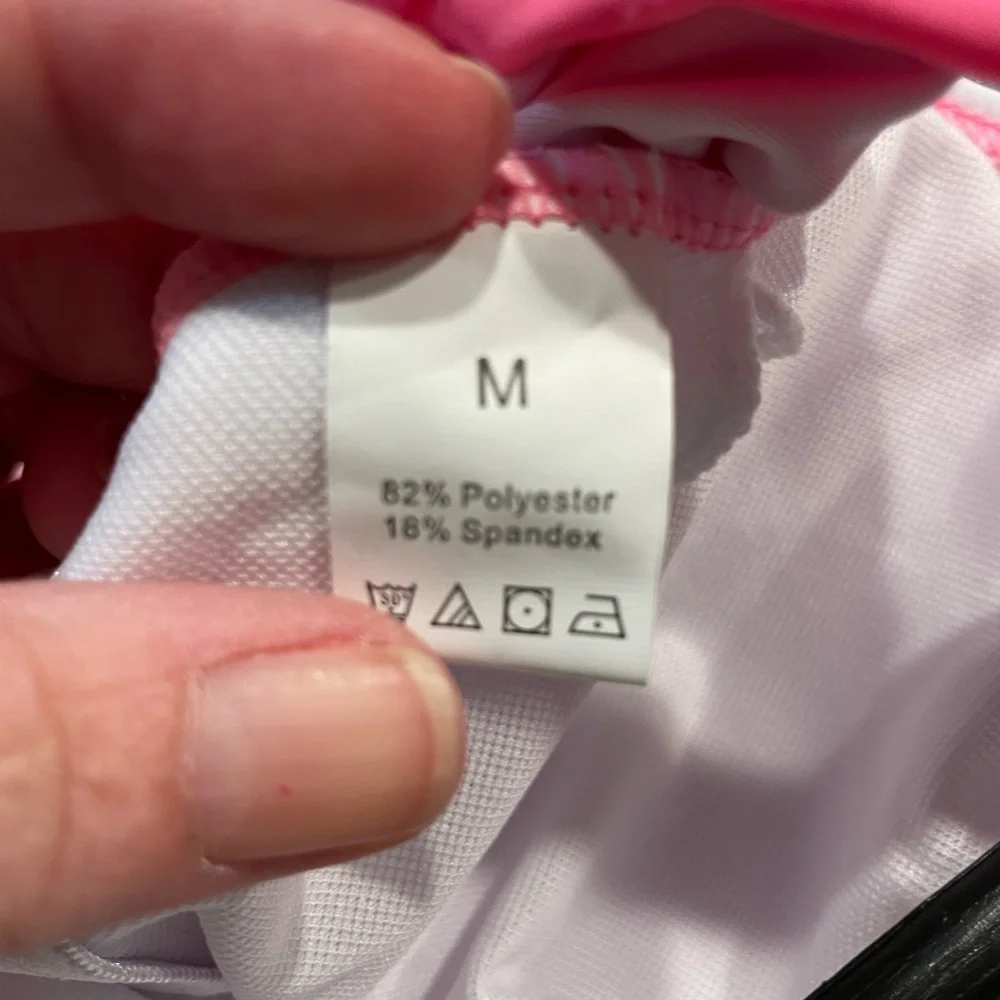 Women’s Retro Stage Pink 1960's Strawberry Plaid One-Piece Swimsuit SZ Med-new. - Picture 5 of 6